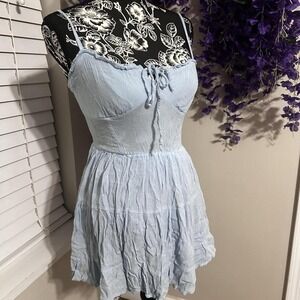 Rue21 Womens Light Blue Mini Dress Size Medium Lace Front Sundress